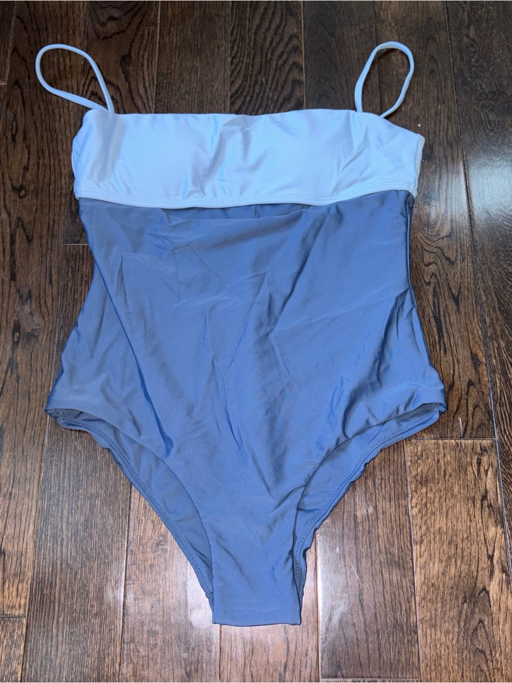 Frank + Oak Two-Tone Spaghetti Strap One-Piece Swimsuit